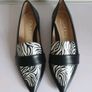 EMIS Womens Leather Pointed Toe Loafers Black White Zebra Print UK 4.5 New  CAN POST Image 5