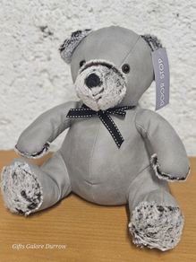 Adorable grey teddy bear doorstop