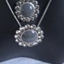 Pilgrim  Tiered Diamante Grey Necklace Image 7