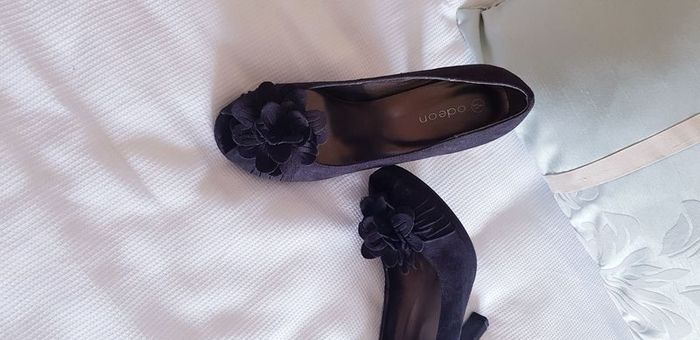 Odeon Black Peep-Toe Shoes - Size 4