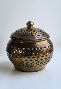 Brass Container Tealight Holder Inscence Burner