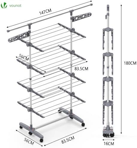 4 Tier Clothes Airer Drying Rack