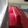 Red Italian leather sofa Image 4