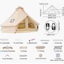 Oxford Bell Tent 4 Seasons 3 m Yurt Tent for Camping with Stove Jack Waterproof Breathable Holds up to 3 People with Zipped Detachable Floor Image 7