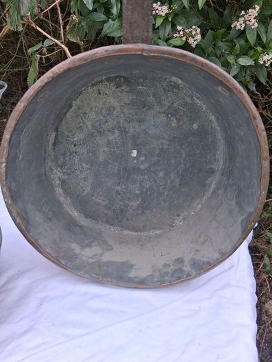2 X Antique Mid 19th Century Large Copper Pots (Cast Iron Handles)