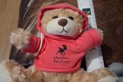 Glendeer Pet Farm teddy bear in pink hoodie