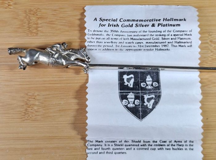 Irish Solid Silver Horse & Jockey Letter Opener