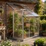 Lean To Aluminium Greenhouse with Base 4.09m3 Wall Garden Greenhouse with Roof Vent and Sliding Door Image 2
