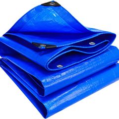 Tarpaulin, Waterproof Heavy Duty Multi-purpose Tarp Sheet Cover - 120g/m Polyethylene/PE , Waterproof, Rust-proof Eyelets, Tear Resistant - Blue 3.8 x 3 m