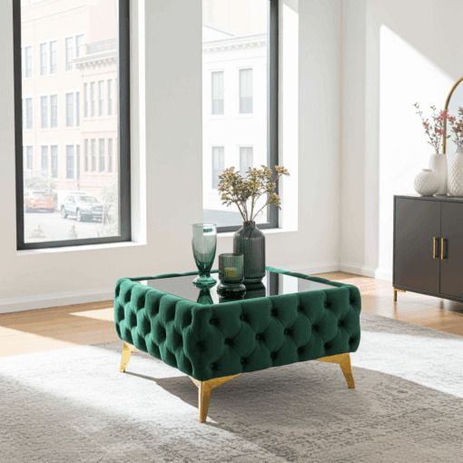 Chester Lux Velvet Coffee Table 63x63 Dublin