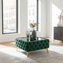 Velvet coffee table with glass Image 5