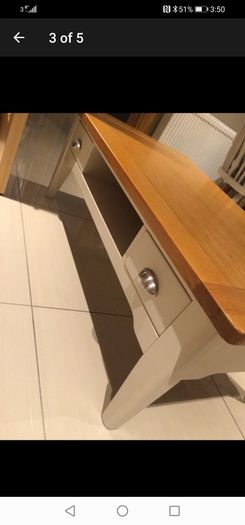 Two tone oak and painted coffee table with two drawers