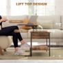Lift-Top Coffee Table, with Storage - Rustic Brown Image 4