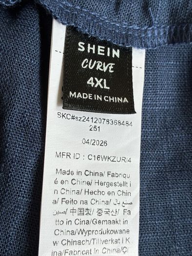 Ladies Lightweight, Elastic-waist Navy Trousers from Shein Curve
