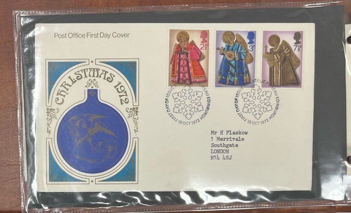 Collection of 38 Stamp First Day Covers, 1872-75 housed in Royal Mail small album with good range and including definitive values plus regionals. 38 images of contents