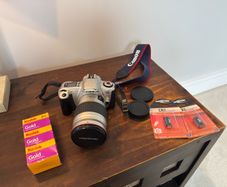 Canon EOS 300 Film Camera + Lens, 4 Batteries & 2 Kodak Films (Complete Kit)