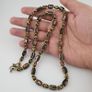 Antique Venetian style Tiny Floral & Eyes Glass Beads Necklace Image 7