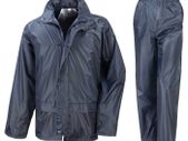 Blue Waterproof Rain Suit  Jacket + Over Trousers  2XL Size  2-Piece Set - 5212