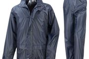 Blue Waterproof Rain Suit  Jacket + Over Trousers  2XL Size  2-Piece Set - 5212