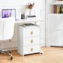 Bedside Table with 3 Drawers - Modern Nightstand - Bedside Cabinet Wooden Fluted Easy to Assemble - Bed Side Table for Bedroom Living Room Small Spaces - 55 x 33 x 30 cm (White) Image 8