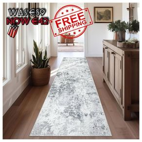 MULTIPLE SIZES AVAILABLE | Abstract Runner Rug for Hallways 65x240cm Extra Long Modern Rug Runners Faux Wool Bedroom Rug Floor Carpet Runner Non Shedding Throw Rugs for Bedroom
