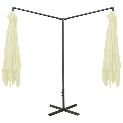 Double Parasol with Steel Pole Sand 600x300 cm