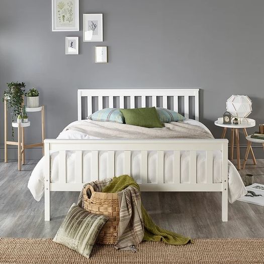 Sleek Elegant White Bed Frame Free P&p (multiple Sizes)