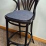 Mid-Century Modern Ebonized Bentwood Fanback Bar Stool Image 3