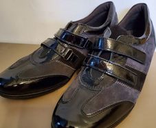 Ladies real leather flat shoes Soffice Sogno black size 7 UK SALE
