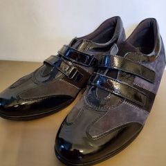 Ladies real leather flat shoes Soffice Sogno black size 7 UK SALE