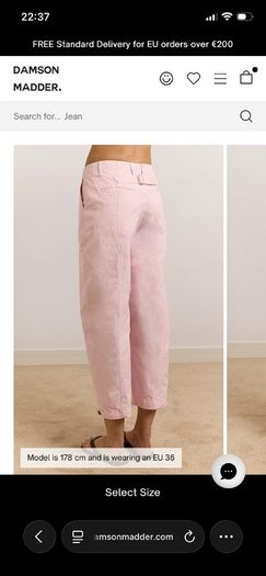 Soft pink cotton twill trousers