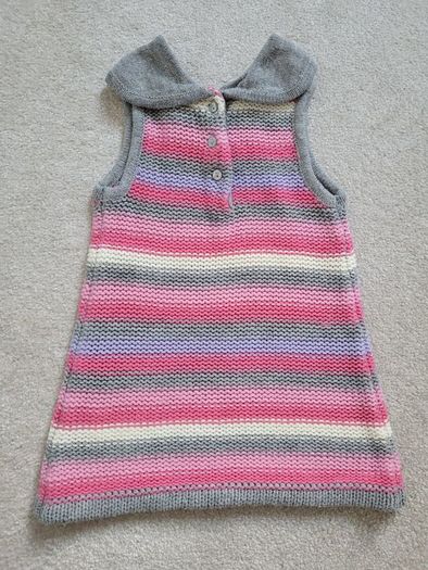 Knitted baby dress, size 12-18 months