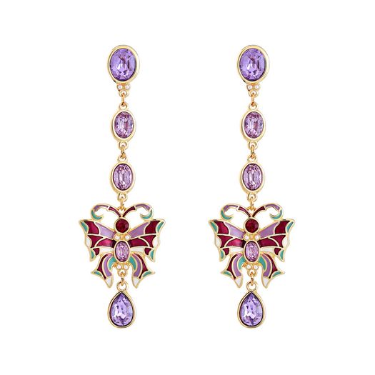 Butterfly Purple Drop Dangle Earrings