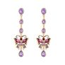 Butterfly Purple Drop Dangle Earrings Image 6