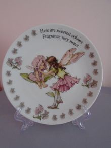 Flower fairy plate, Home decor,Ornaments,Sweet pea fairy,Gift