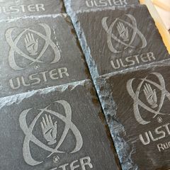 ulster rugby slate coasters