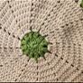 Handmade crochet dining set placemats coasters and basket green beige 9 pieces Image 4
