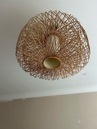 Large Woven Rattan Bamboo Pendant Lampshade, Boho Style
