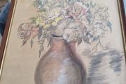 Original  Pencils Drawing Of Still Life And  Pencils Colored Signed By The Artiste. 40 X 29.5 Cm.