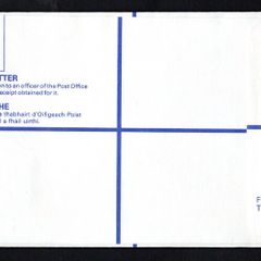 1990 Ireland Postage paid Imprint Registered envelope Size H (no compensation on reserve) Mint