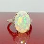 Gold 9K Gold AAA Ethiopian Opal & Diamond Ring Image 9