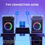 NEW SALE | Karaoke Machine with 2 UHF Wireless Microphones, Bass/Treble Bluetooth Speaker with LED Light, Support TWS, AUX In, FM, REC, Supply for Party/Adults/Kids Image 3