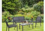 4-piece Garden furniture sets for indoor and outdoor use Garden lounge with tea table, sofa and chairs Black