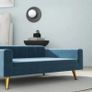 Dog Sofa Dog Bed Scandinavian Design Plush Cushion Gold Metal Legs 94 x 59.5 x 31.5 cm Silky Velvet Blue Image 3