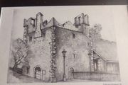 Framed Print Of Pencil Sketch Of "dalkey Castle Dalkey Co. Dublin Signed Maurice Pitaldo