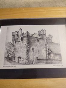 Framed Print Of Pencil Sketch Of "dalkey Castle Dalkey Co. Dublin Signed Maurice Pitaldo