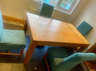 Free to take away: solid wood table and 4 chairs