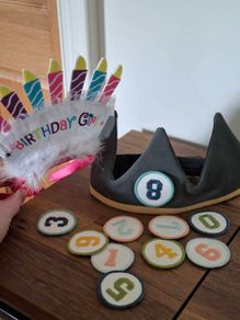 Birthday party crowns with numbers 0 to 9
