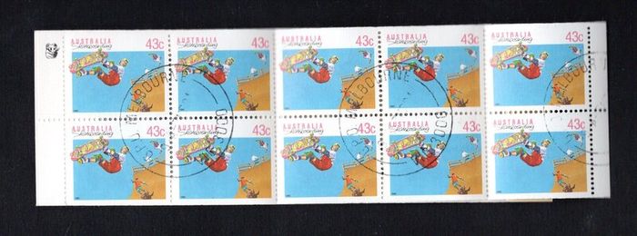 1990 Australia Sports (Skateboarding) Definitive Stamp Booklet fine used with GPO Melbourne Cancel