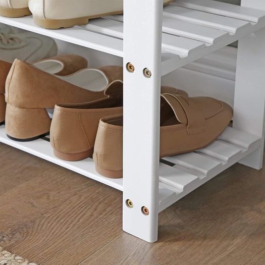 Bamboo Shoe Rack with 2 Shelves- Free Delivery Nationwide